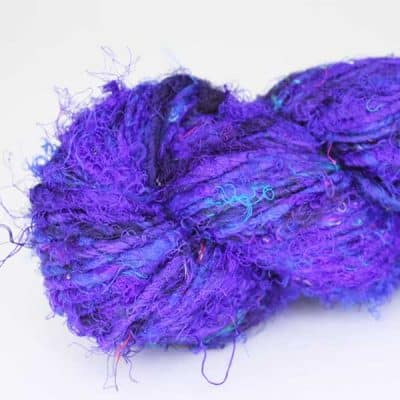Fil de soie de sari - Violet (bleu)